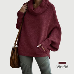 Batwing Draperet Krave Sweater med Lommer til Kvinder