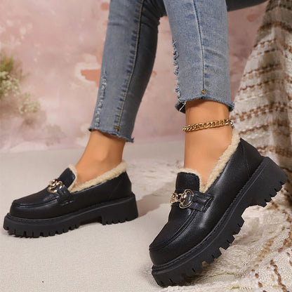 Chunky Loafers med Fleecefor