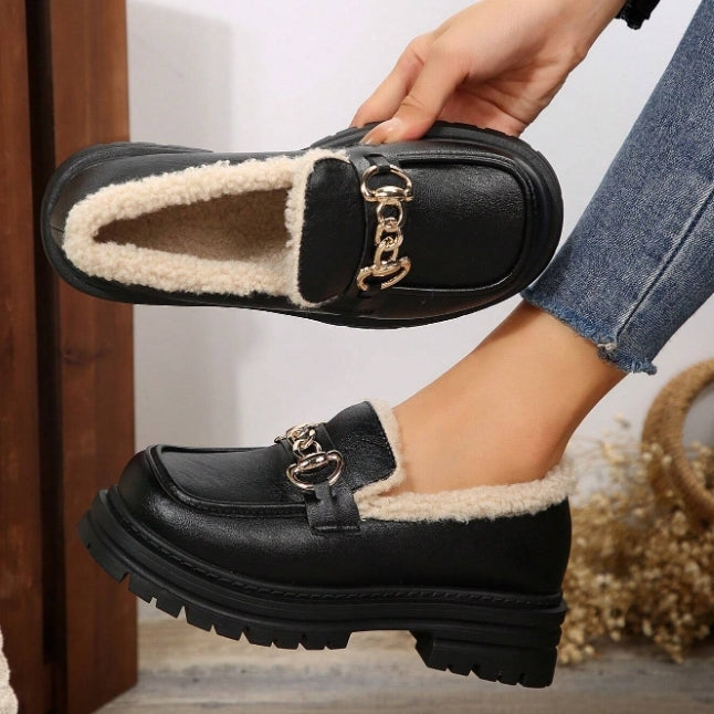 Chunky Loafers med Fleecefor