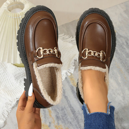 Chunky Loafers med Fleecefor