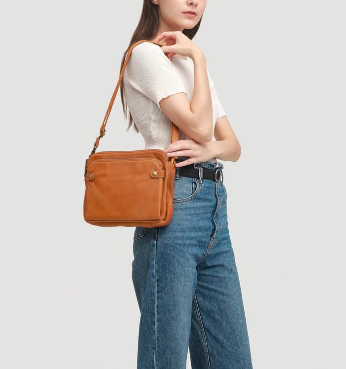 Minimalistisk Crossbody i Brun Læder