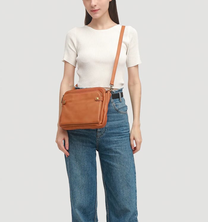 Minimalistisk Crossbody i Brun Læder